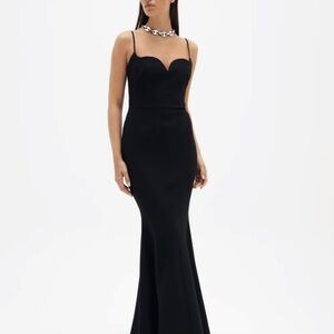 Rachel Gilbert Black Evening Dress: Wedding/Prom, mermaid, Size 4 EU, Size 10 US